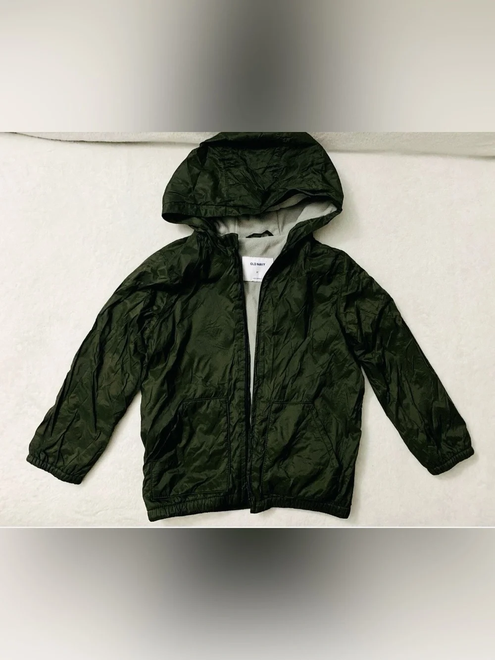 Old Navy Boys Green Hooded Full Zip Lined Jacket w/ Pockets Size 5T